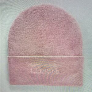 NWT Lululemon Warm Revelation Beanie Wordmark - Pink Tide - Wool Blend